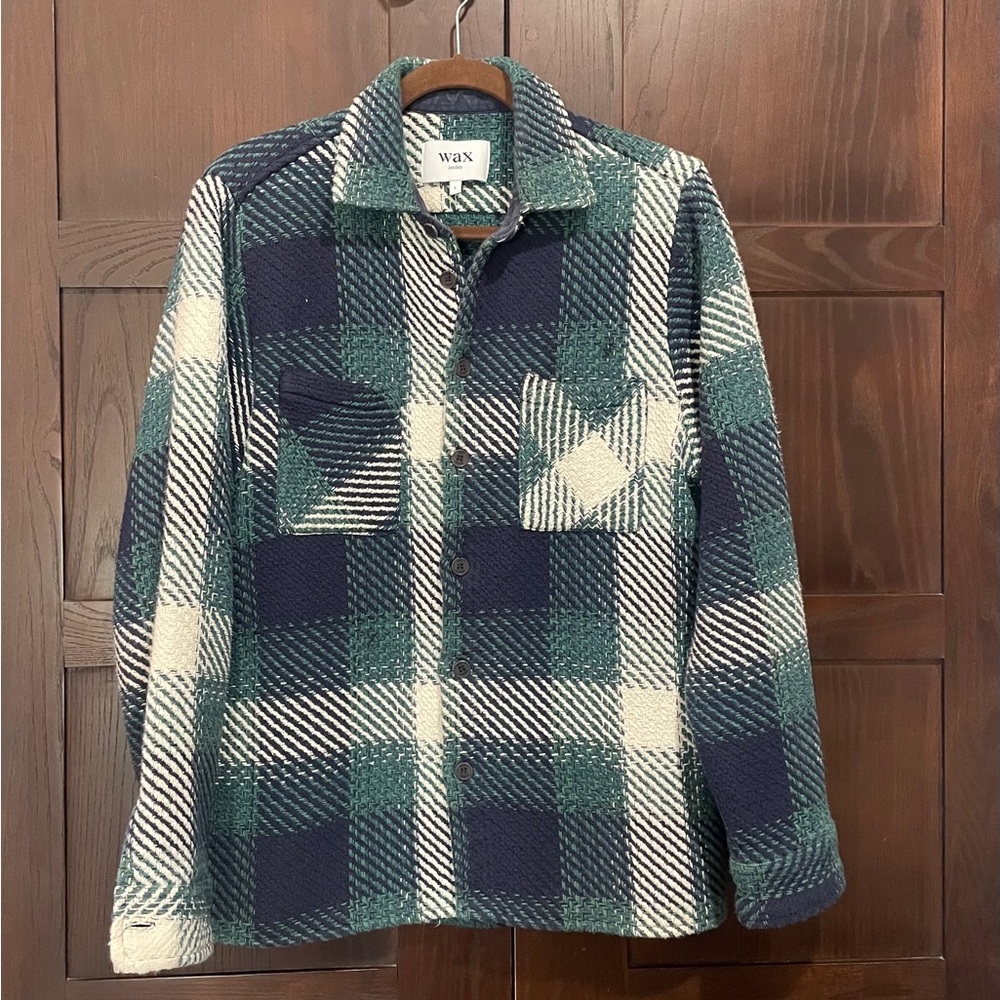 Wax London Green and Navy Plaid Shirt Jacket